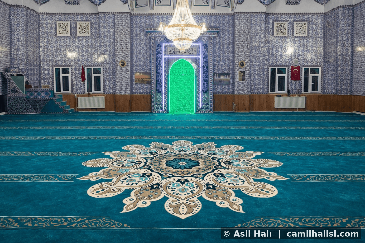 Saflı polyamid cami halısı — nylon polyamid saf çizgili model