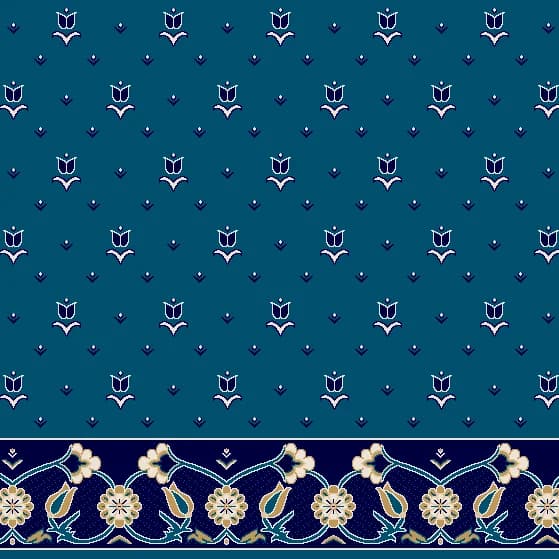 Saflı cami halısı S101 desen Turkuaz renk